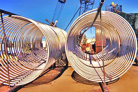 Continuous stainless steel heating coils